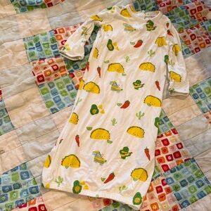 Angel Dear White Taco & Avocado Print Baby Pajama Gown